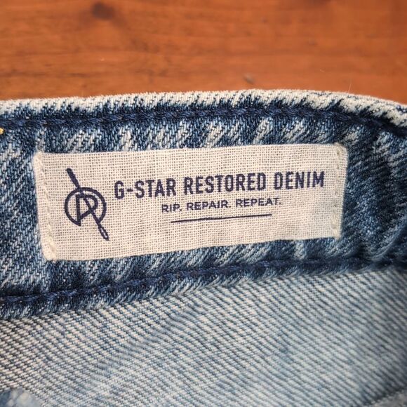G-Star LANC 3D HIGH STRAIGHT Raw Hem Light Aged Restored 86 Crop Jeans W29 L28 - Picture 11 of 15